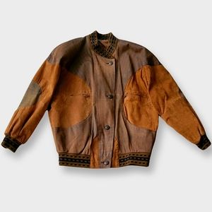 Vintage Pelle Suede Patchwork Motorcycle Jacket